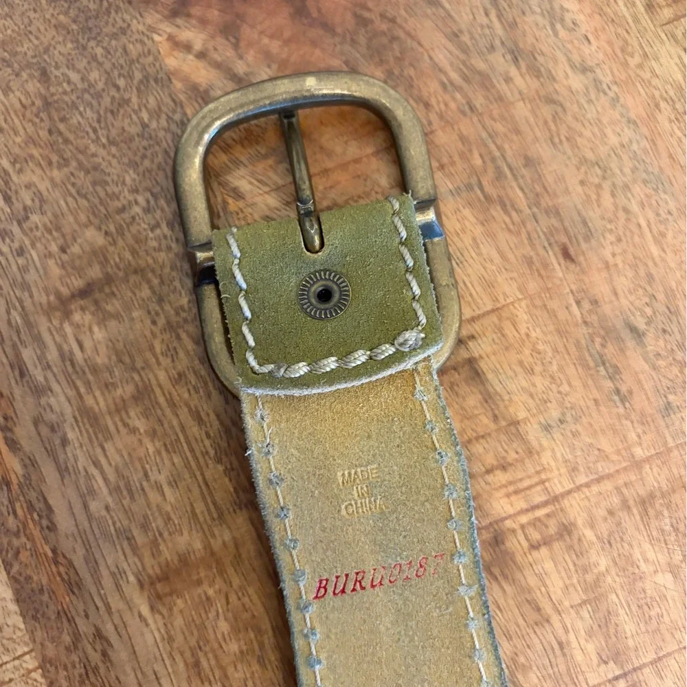 Vintage Lucky Brand Y2K Patchwork Leather Belt Womens M Boho Western Eclectic